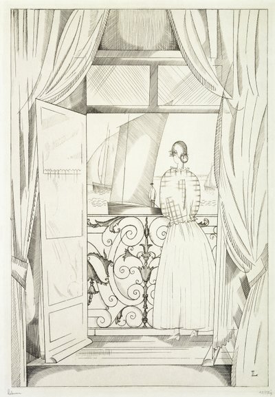 Het Balkon boven de Zee door Jean Emile Laboureur