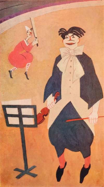 De Clown. Muurschildering in Boulestins Restaurant, Londen door Jean Emile Laboureur