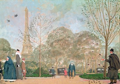 Wandelen in de Jardins du Trocadero, ca. 1920 door Jean Emile Laboureur