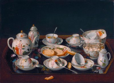 Duits: Stilleven met koffiekopjes (Japans theeservies) Stilleven: theeservies door Jean Étienne Liotard
