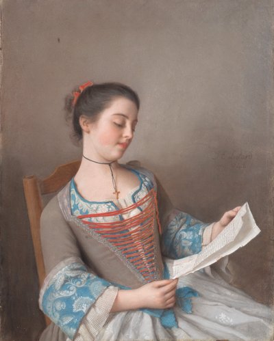 Italiaans: La bella lectora
Frans: La liseuse door Jean Étienne Liotard