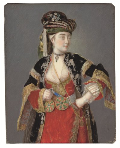 Vermoedelijk portret van Laura Tarsi in Turkse kleding door Jean Étienne Liotard