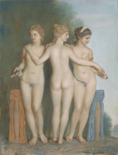 De Drie Gratiën, naar de Antieke Marmergroep in de Galleria Borghese, Rome door Jean Étienne Liotard