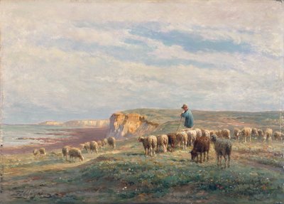 Een kudde schapen door Jean Ferdinand Chaigneau