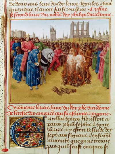 Fr 6465 f.236 Smeking van de ketters in 1210 door Jean Fouquet