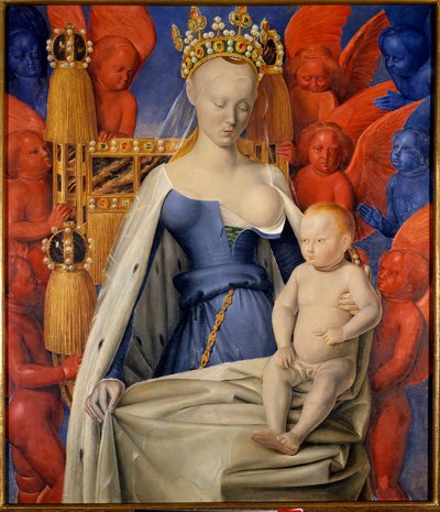 Madonna omringd door serafijnen en cherubijnen door Jean Fouquet