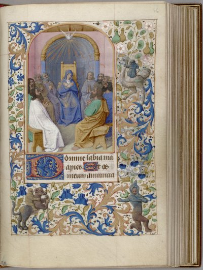 Pinksteren Getijdenboek, 1450-1499 door Jean Fouquet