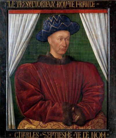 Portret van Karel VII, koning van Frankrijk door Jean Fouquet