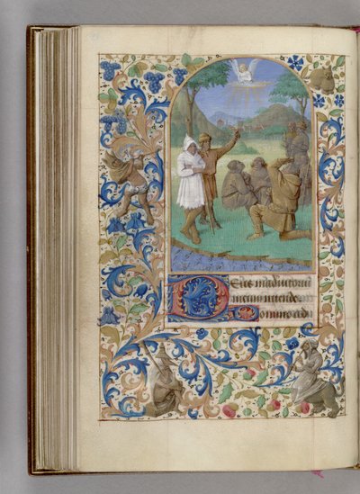 De annunciatie aan de herders Getijdenboek, 1450-1499 door Jean Fouquet