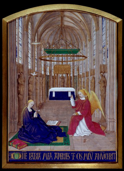 Miniatuur Annunciatie uit Het Getijdenboek van Etienne Chevalier door Jean Fouquet (1420-1477/1481) door Jean Fouquet