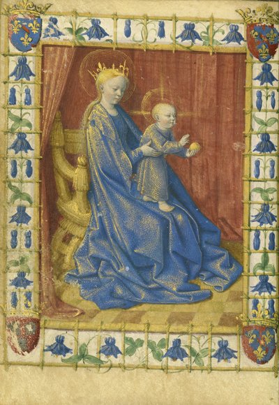 De Maagd en het Kind op de troon uit de Getijden van Simon de Varie door Jean Fouquet