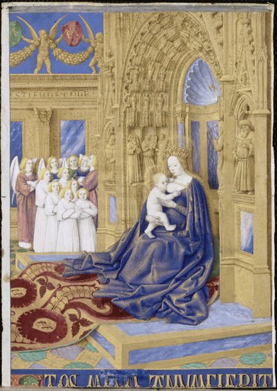 De Maagd en het Kind op de troon Getijdenboek van Étienne Chevalier door Jean Fouquet