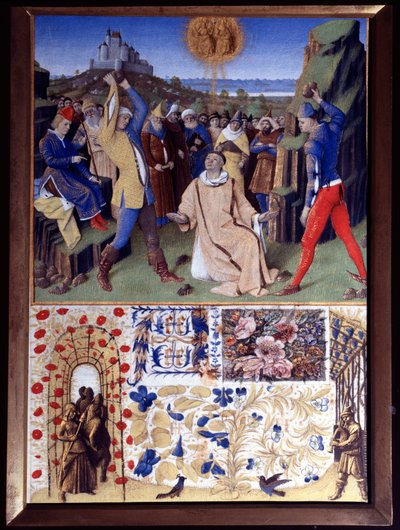 Het martelaarschap van Sint Stefanus door steniging Miniatuur uit 