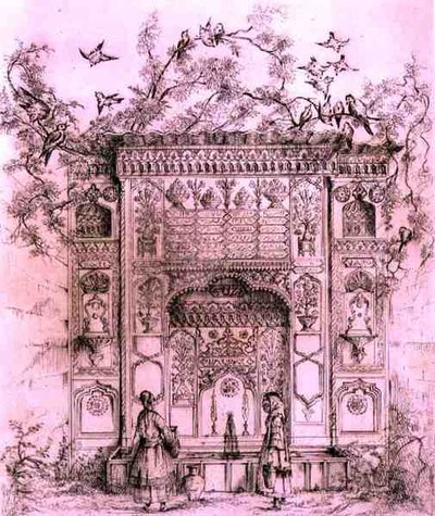 Ornamentele Fontein, nabij de Galata Toren in Constantinopel, uit 