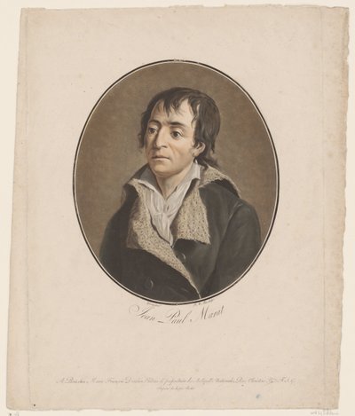 Portret van Jean Paul Marat door Jean Francois (after) Garnerey