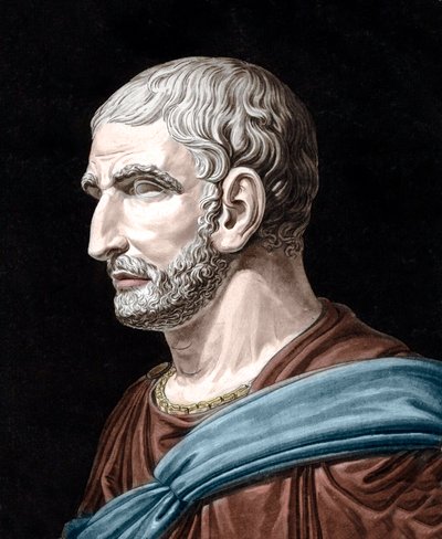 Portret van Lucius Junius Brutus - legendarische stichter van de Romeinse Republiek - gravure door Jean Francois Janinet door Jean Francois (after) Janinet