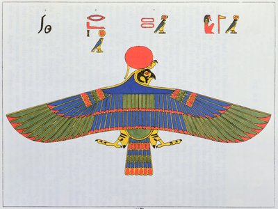 De god Horus voorgesteld in de vorm van een sperwer, 1823 door Jean Francois Champollion