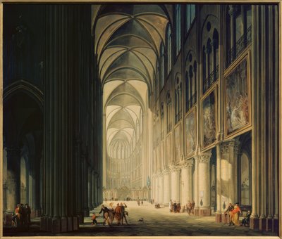 Binnenaanzicht van Notre-Dame 1789 door Jean Francois Depelchin