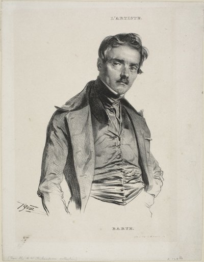 Portret van de Beeldhouwer Antoine-Louis Barye door Jean Francois Gigoux