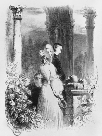 Bezoek aan het graf van Heloise en Abelard, illustratie uit 