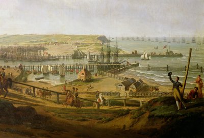 Napoleon bezoekt het kamp in Boulogne in juli 1804 (detail) door Jean Francois Hue