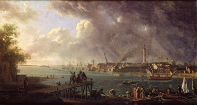 Uitzicht op de Haven van Lorient door Jean Francois Hue