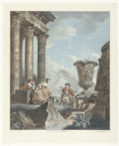 Antieke ruïnes door Jean Francois Janinet