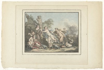 Herderinnen en saters door Jean Francois Janinet