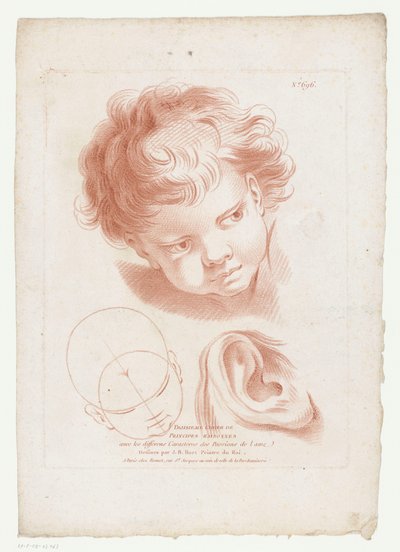 Hoofd en oor van een kind door Jean Francois Janinet