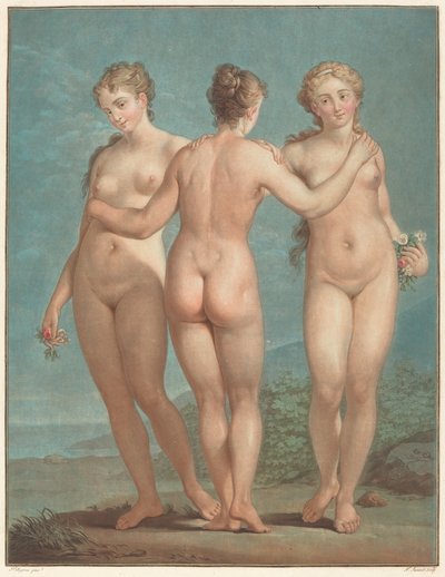 De drie gratiën door Jean Francois Janinet