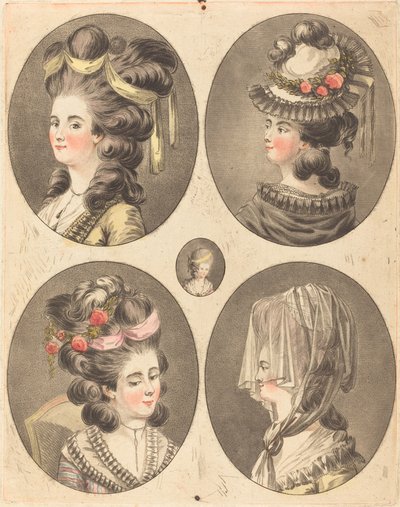 Modellen van kapsels door Jean Francois Janinet
