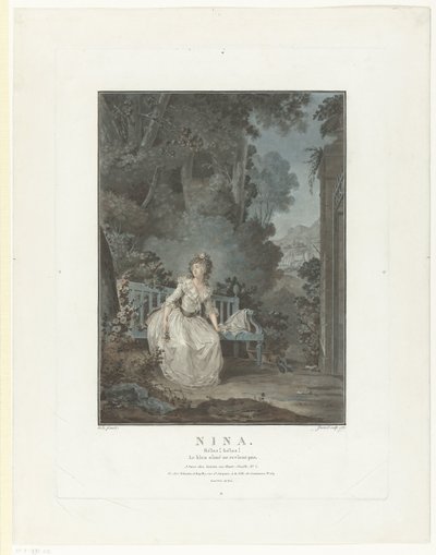 Portret van Madame Dugazon door Jean Francois Janinet