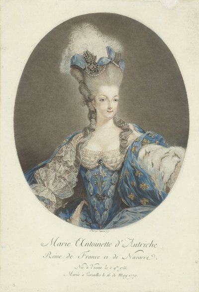 Portret van Marie Antoinette door Jean Francois Janinet
