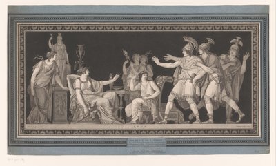 Tarquinius en zijn spinnende vrouw Lucretia door Jean Francois Janinet