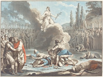 Het gevecht van de Horatii en de Curatii door Jean Francois Janinet