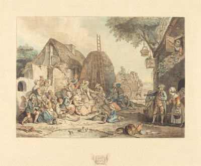 De lunch van de oogsters door Jean Francois Janinet