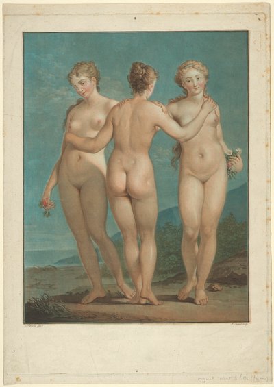 De Drie Gratiën door Jean Francois Janinet