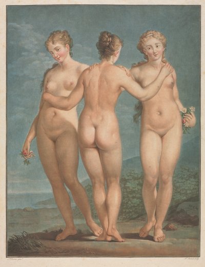 De Drie Gratiën door Jean Francois Janinet