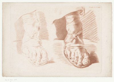 Twee voeten in sandalen (Composities met delen van het menselijke lichaam) door Jean Francois Janinet