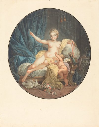 Venus ontwapent de liefde door Jean Francois Janinet