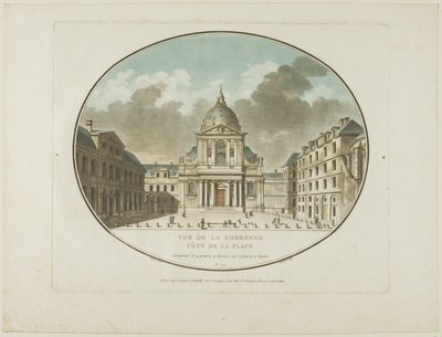 Uitzicht op de Sorbonne door Jean Francois Janinet