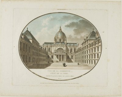 Uitzicht op de Sorbonne door Jean Francois Janinet