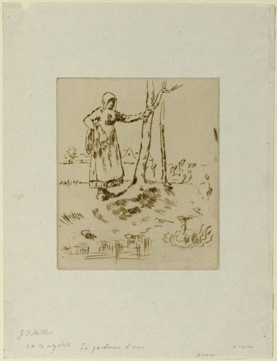 Een Meisje dat Ganzen Hoedt door Jean Francois Millet