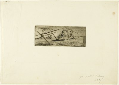 Een grazend schaap door Jean Francois Millet