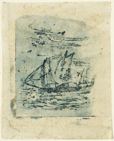 Een Schip Onder Zeil door Jean Francois Millet