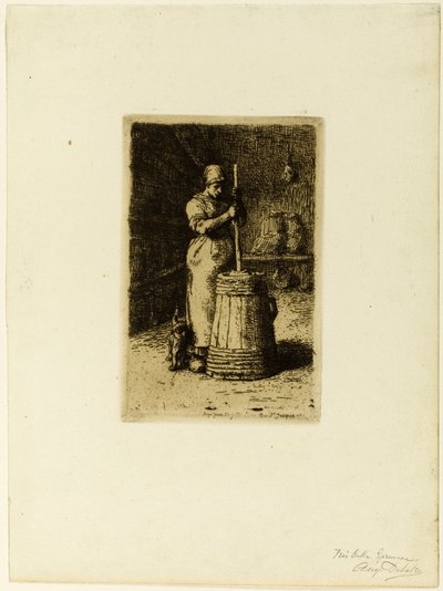 Een Vrouw die Boter Karrt door Jean Francois Millet