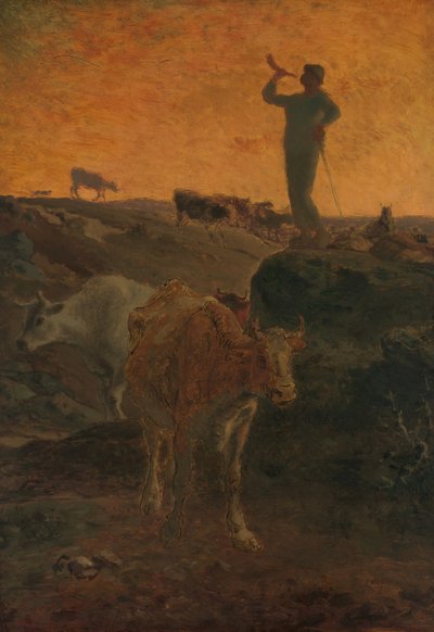 De koeien naar huis roepen, ca. 1872 door Jean Francois Millet