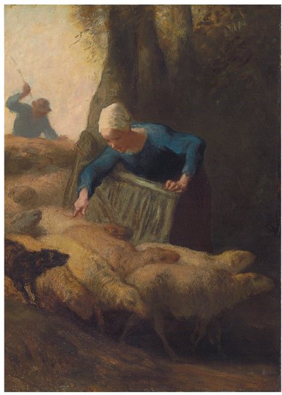 De kudde tellen, 1847-49 door Jean Francois Millet