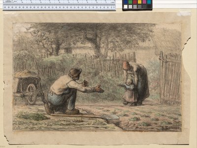 Eerste stappen, ca. 1858-66 door Jean Francois Millet