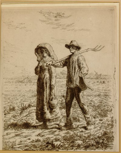 Op weg naar werk, 1863 door Jean Francois Millet